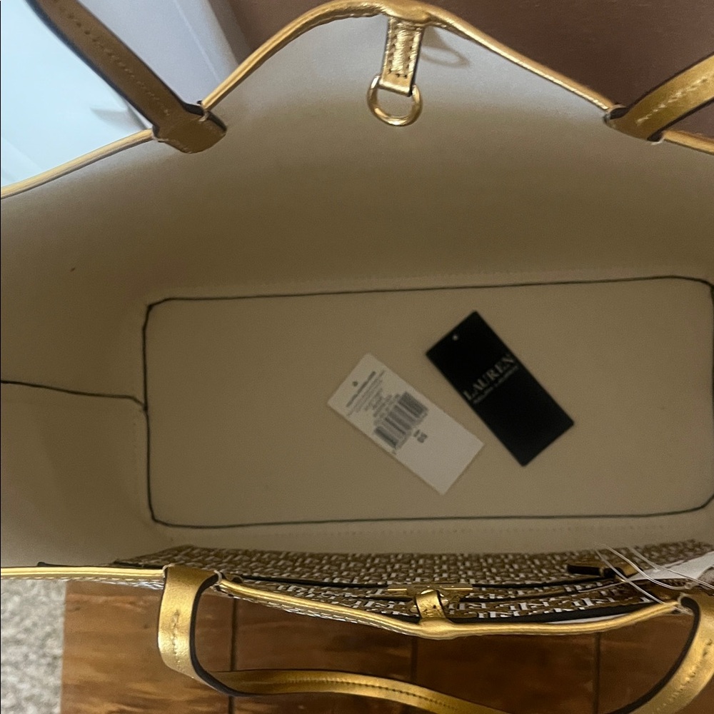 Ralph Lauren Gold and Cream Tote - Picture 4 of 6